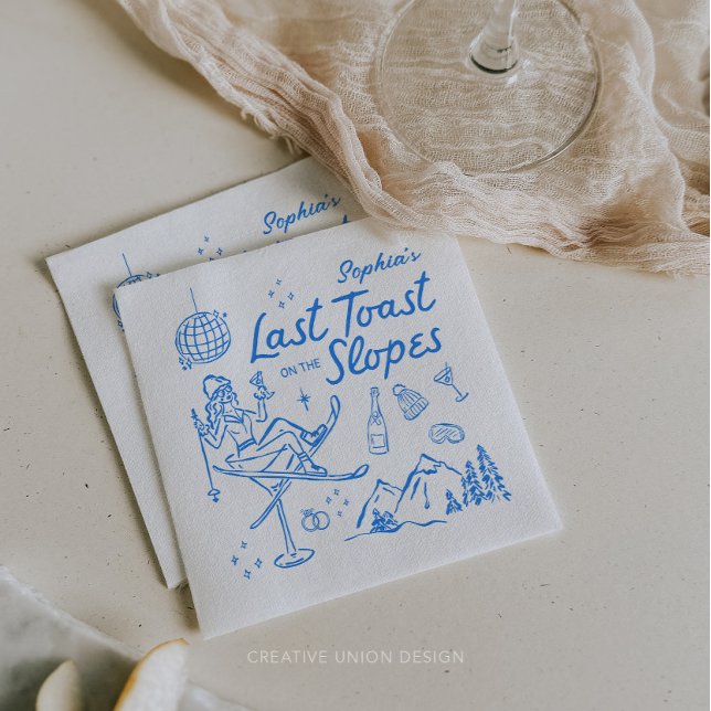 Ski Bachelorette Letzten Toast auf den Pisten Serviette (Von Creator hochgeladen)