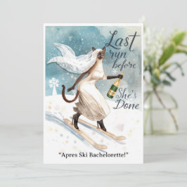 Ski Bachelorette Weekend Bride auf den Pisten Einladung