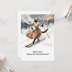 Ski Bachelorette Weekend Bride auf den Pisten Einladung