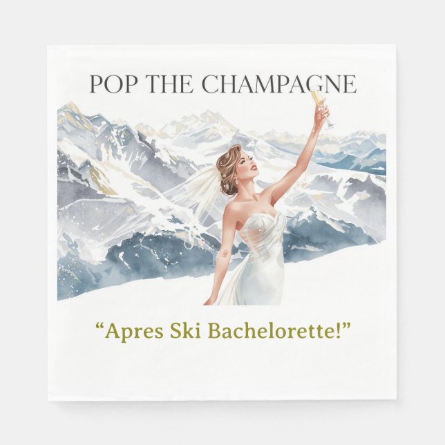 Ski Bachelorette Weekend Bride on the Slopes Serviette (Vorderseite)