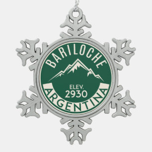 Ski Bariloche Argentinien Skifahren Schneeflocken Zinn-Ornament