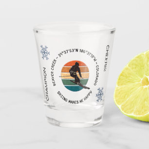 Ski Beaver Creek, Colorado - Man Skier, Schwarzer  Schnapsglas