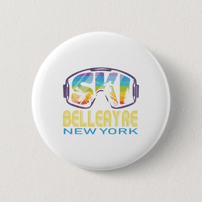 Ski Belleayre New York Skiurlaub Button (Vorderseite)
