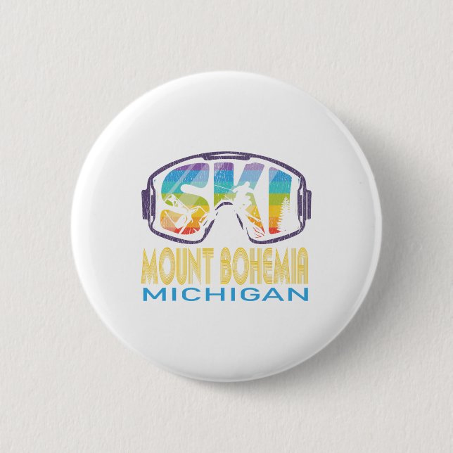 Ski Berg Bohemia Skiurlaub Michigan Button (Vorderseite)