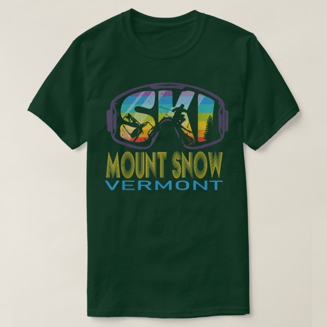 Ski Berg Schnee Vermont Skiurlaub T-Shirt (Design vorne)