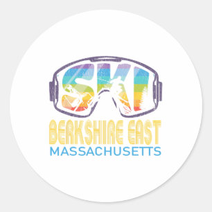 Ski Berkshire East Machusetts Skiurlaub Runder Aufkleber