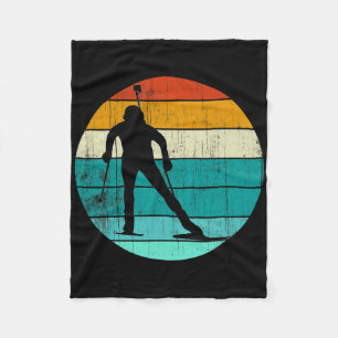 Ski-Biathlon Vintage Retro Biathlon Skifahren Fleecedecke