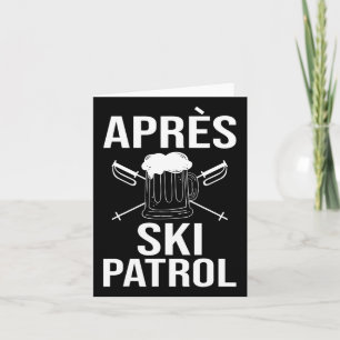 Ski-Bier und Skistöpsel Apres Ski Snowboarden Karte