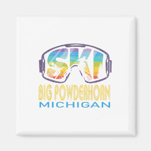 Ski Big Powderhorn Michigan Skiurlaub Magnet