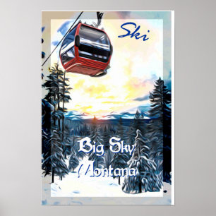Ski Big Sky Montana Reiseplakat Poster