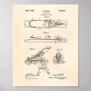 Ski Binding 1940 Patent Art - Alter Peper Poster