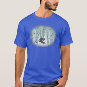 Ski Birch Bäume Schnee Männer Frauen Spaß Design B T-Shirt