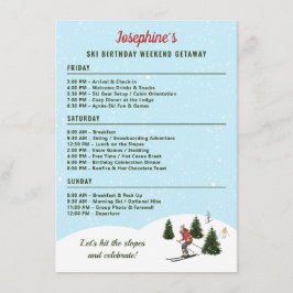 Ski Birthday Trip Weekend Getaway Itinerary Begleitkarte