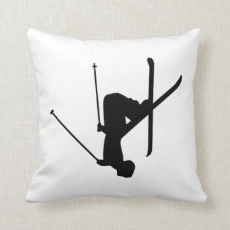 Ski Black Silhouette Kissen