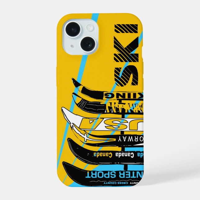 Ski Blade Orange Blau iPhone-Hülle iPhone 15 Hülle (Rückseite)