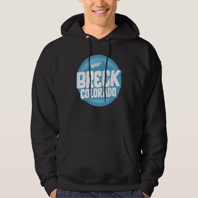 Ski Breck Colorado Souvenir Skiing Snowboard Vinta Hoodie (Vorderseite)
