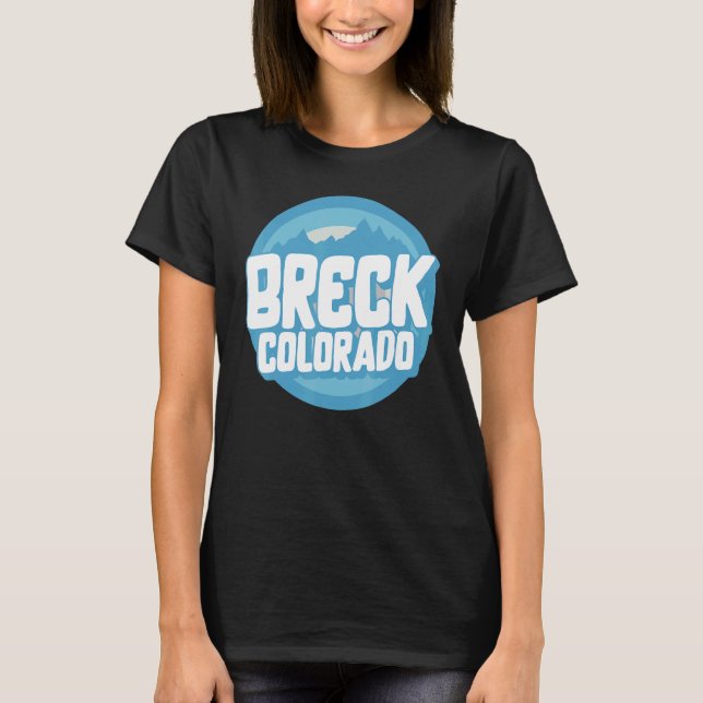 Ski Breck Colorado Souvenir Skiing Snowboard Vinta T-Shirt (Vorderseite)