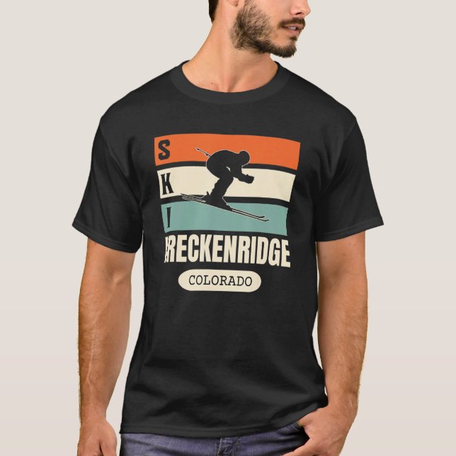 Ski Breckenridge Colorado Breck Mountains Retro Sk T-Shirt (Vorderseite)