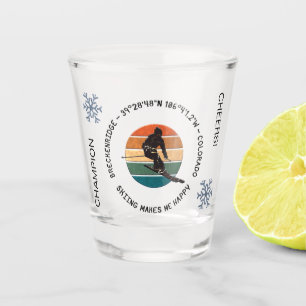 Ski Breckenridge, Colorado - Man Skier, Schwarzer Schnapsglas