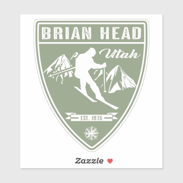 Ski Brian Head Utah Aufkleber (Blatt)