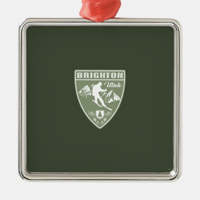 Ski Brighton Utah Ornament Aus Metall (Vorne)