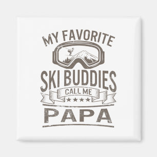 Ski Buddies Papa Ski Goggles Snowboarden Grand Magnet