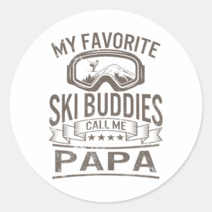 Ski Buddies Papa Ski Goggles Snowboarden Grand Runder Aufkleber