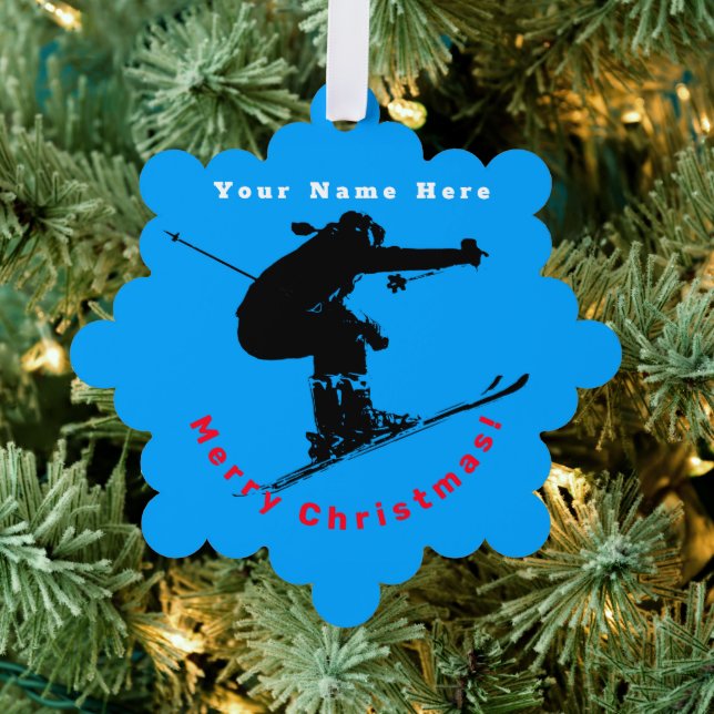 Ski Bum - Downhill Skier Ornament Karte (Insitu (Baum))
