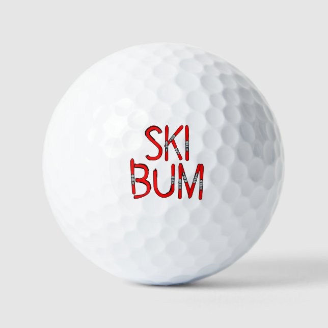 Ski Bum Skis Golfball (Vorderseite)