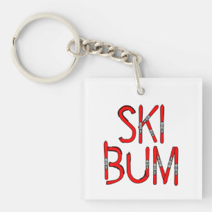 Ski Bum Skis Schlüsselanhänger