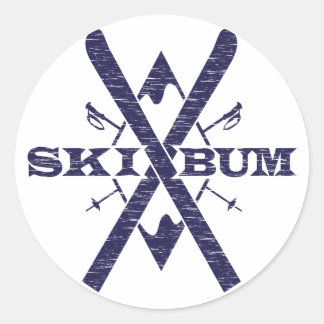 Ski-Bum-Sticker Runder Aufkleber