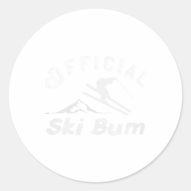 Ski Bum T Shirt - Offizielles Ski-Bum Skiving-Shir Runder Aufkleber (Vorderseite)