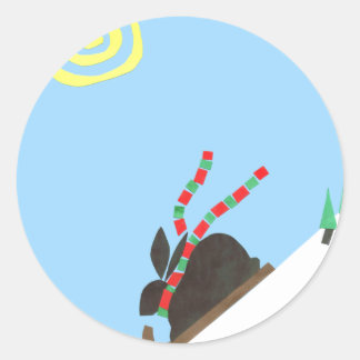 Ski Bunny Runder Aufkleber