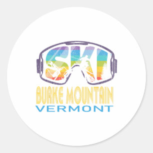 Ski Burke Berg Vermont Skiurlaub Runder Aufkleber