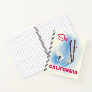 Ski California Reiseposter-Notebook Notizbuch
