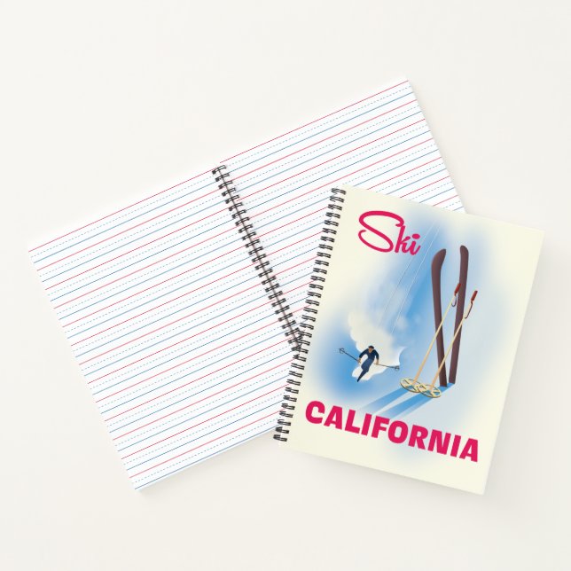 Ski California Reiseposter-Notebook Notizbuch (Innenseite)
