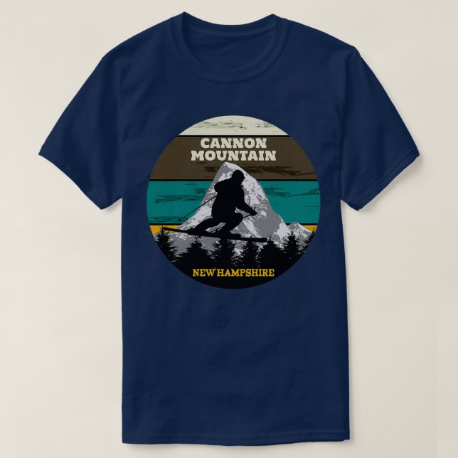 Ski Cannon Mountain Skipisten New Hampshire T-Shirt (Design vorne)
