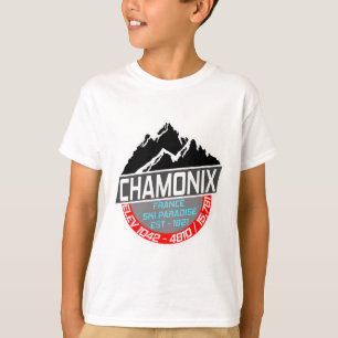 Ski Chamonix T Shirt Mont Blanc Frankreich Skigebi