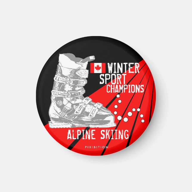 Ski-Champions Ski Boot CA Round Magnet (Vorne)