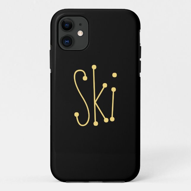 SKI Chic Spaß Coole Whimsical Text Black Backgroun Case-Mate iPhone Hülle (Rückseite)