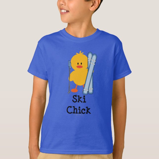 Ski Chick Kids Bio Tee Shirt (Vorderseite)