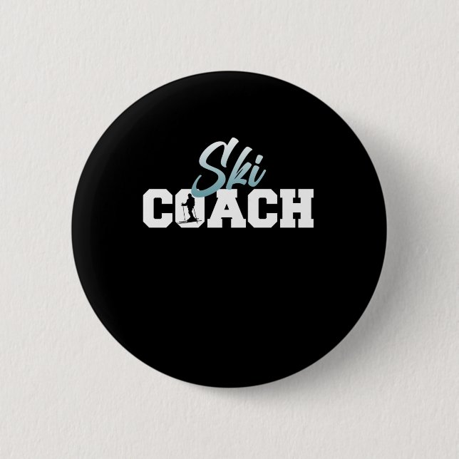 Ski-Coach Skier Snowboard Wintersport Button (Vorderseite)