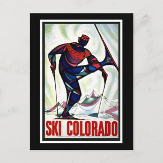 "Ski Colorado" Vintage Travel Poster Postkarte