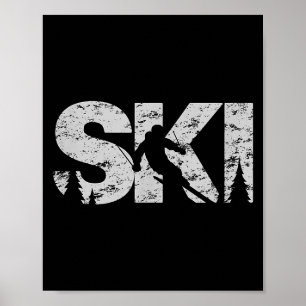 Ski Cool Skistil Alne Skifahrer Geschenk Frauen Mä Poster