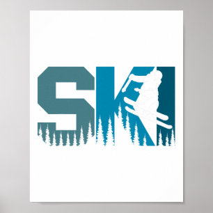 Ski Cooler Skistil Alpin Skifahrerinnen Männer Jun Poster