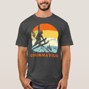 Ski Courmayeur Italien Vintages Schneeschuhwandern T-Shirt