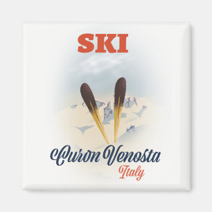 Ski Curon Venosta Italien Skiplakat Magnet