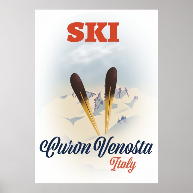 Ski Curon Vinschgau Italien Skiposter Poster (Vorne)