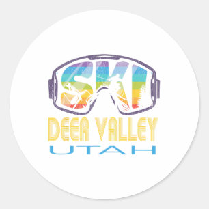 Ski Deer Valley Utah Skiurlaub Runder Aufkleber
