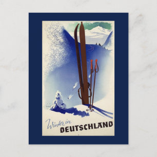 Ski Deutschland im Winter Postkarte